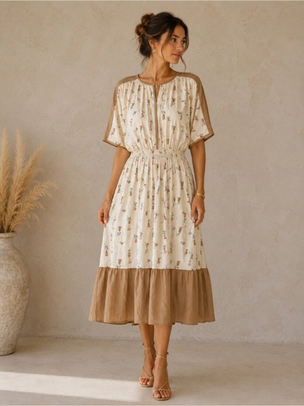 Bibliothèque NY Silk Floral High Low Dress L Cottagecore Romantic